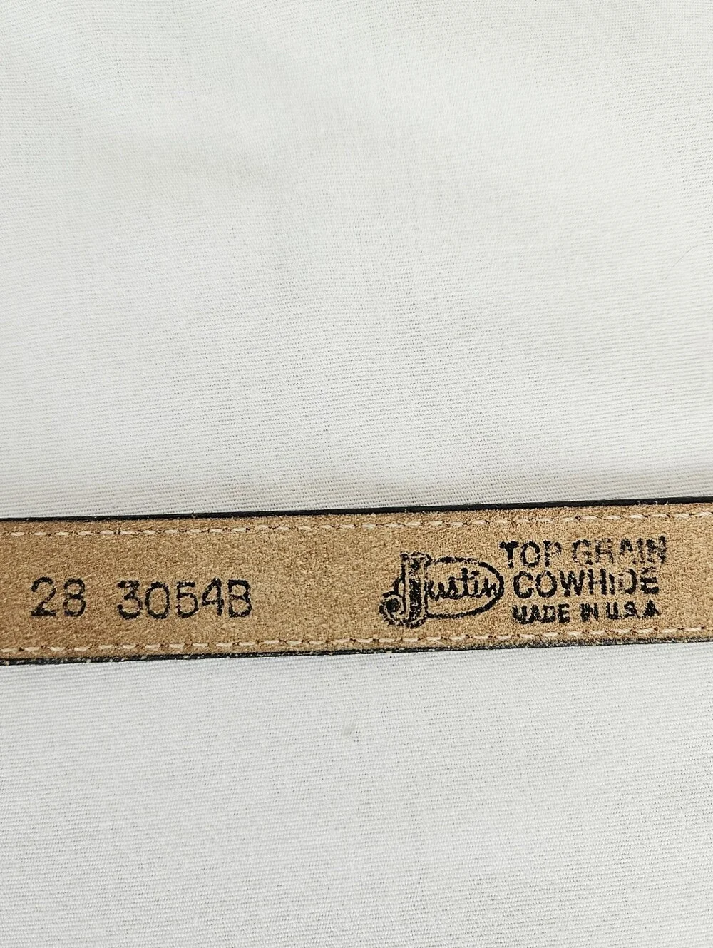 Justin Black Leather Slim Western Belt Gold Buckle USA Cowhide Size 28